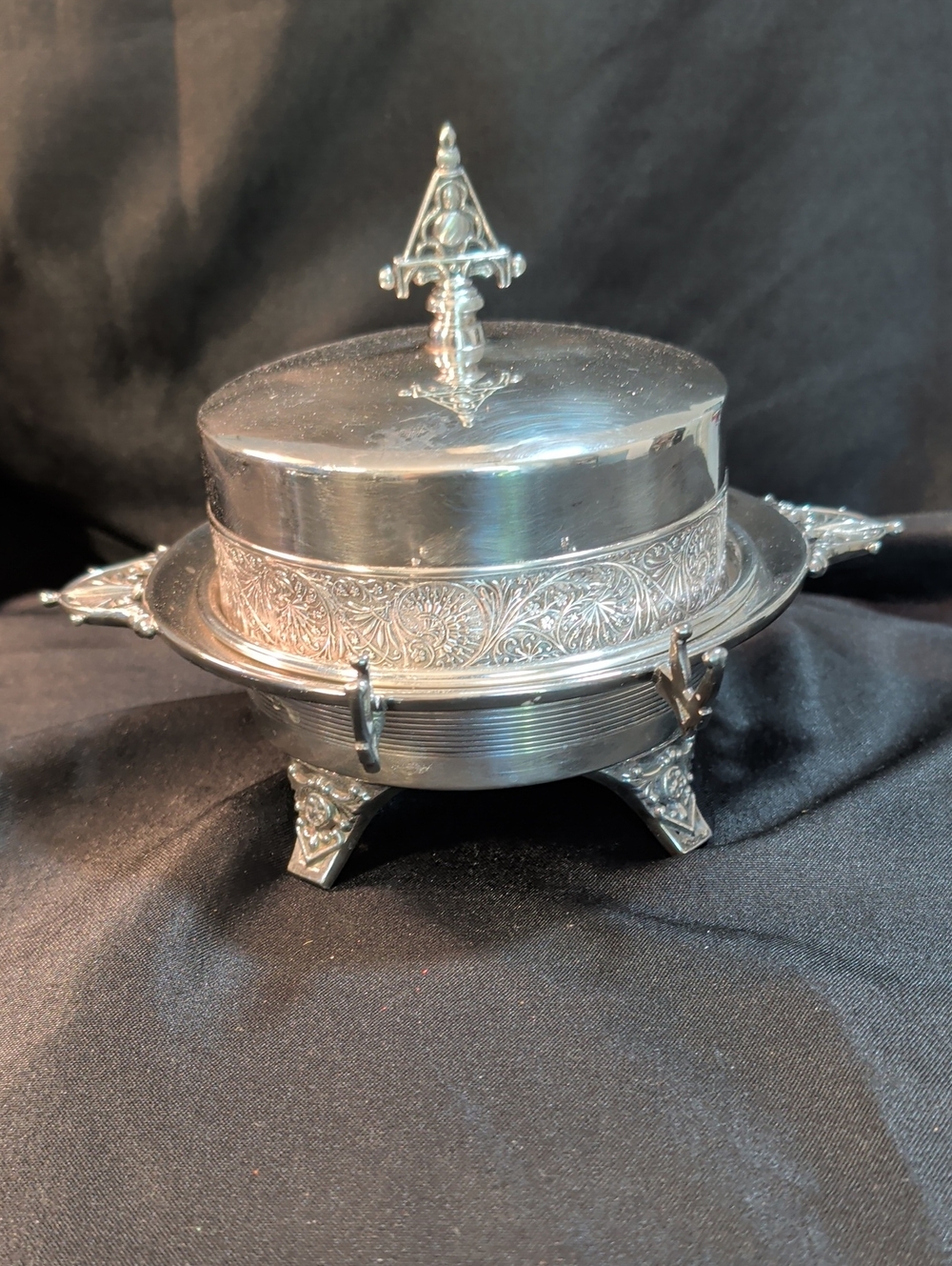 Vintage Victorian Style Silver Plated Butter Dish